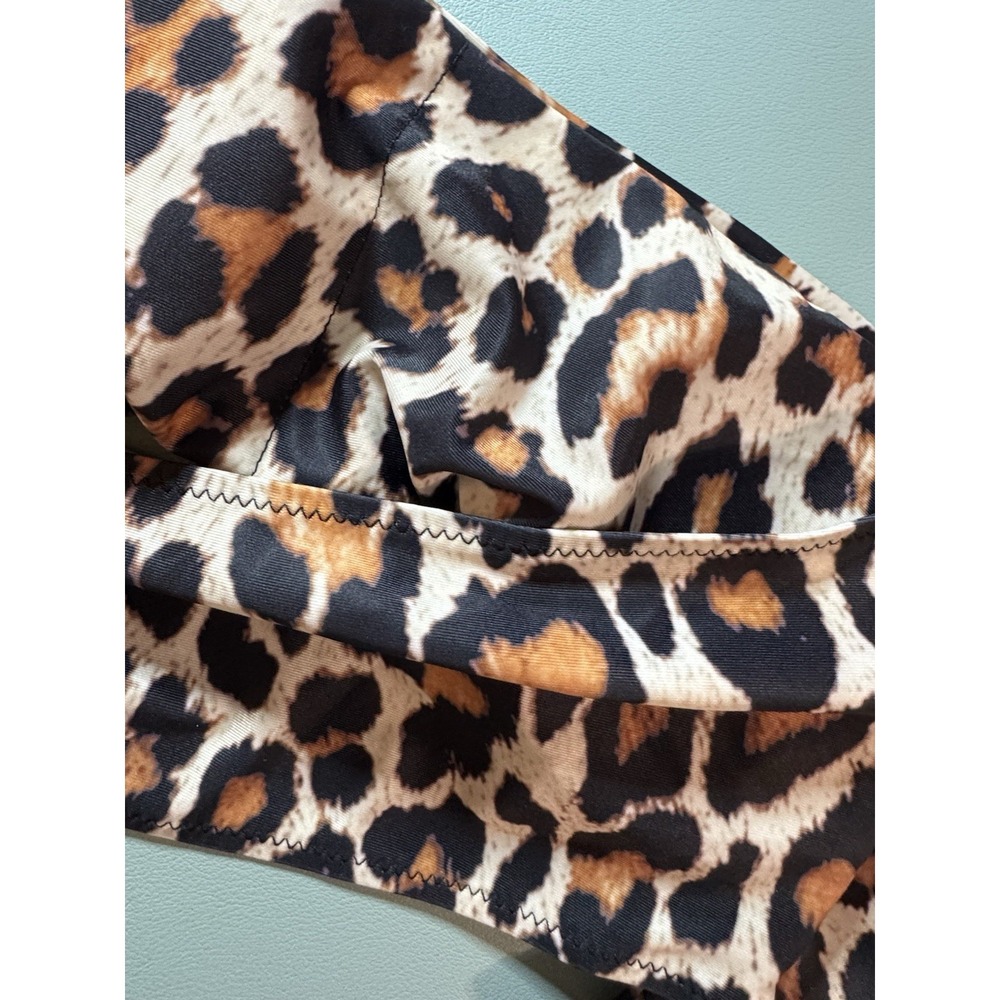SHEIN Leopard Print 2 Piece Bikini Set Bandeau Top Cups XL NWOT - Picture 7 of 7